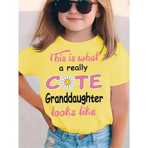 Girls New Summer Loose T-Shirt with "This Is What A Really Cute Granddaughter Looks Like" Letter Print