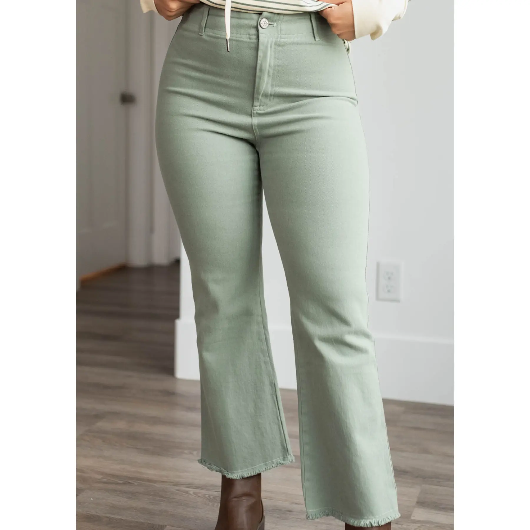 Odette Dusty Mint High Rise Pants