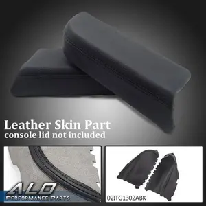Fit For 2009-2015 Honda Pilot Front Door Panel Armrest Cover Kit Leather Black