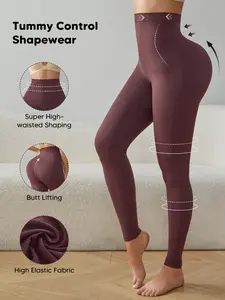 Women's Seamless High Waisted Tummy Control Shaping Leggings – Butt Lift Compression Shapewear, Non-See Through Workout Pants for Gym, Yoga & Postpartum (Black / Navy / Burgundy / Coffee)