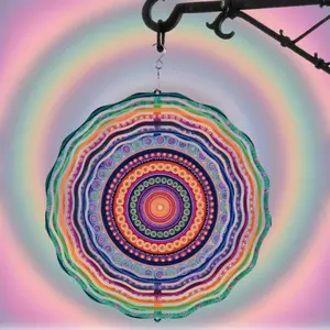 Colorful 10 Inch Metal Wind Spinner for Outdoor Garden Decor Rotating Hanging Wind Chime Perfect Gift for Family Friends Patio Balcony