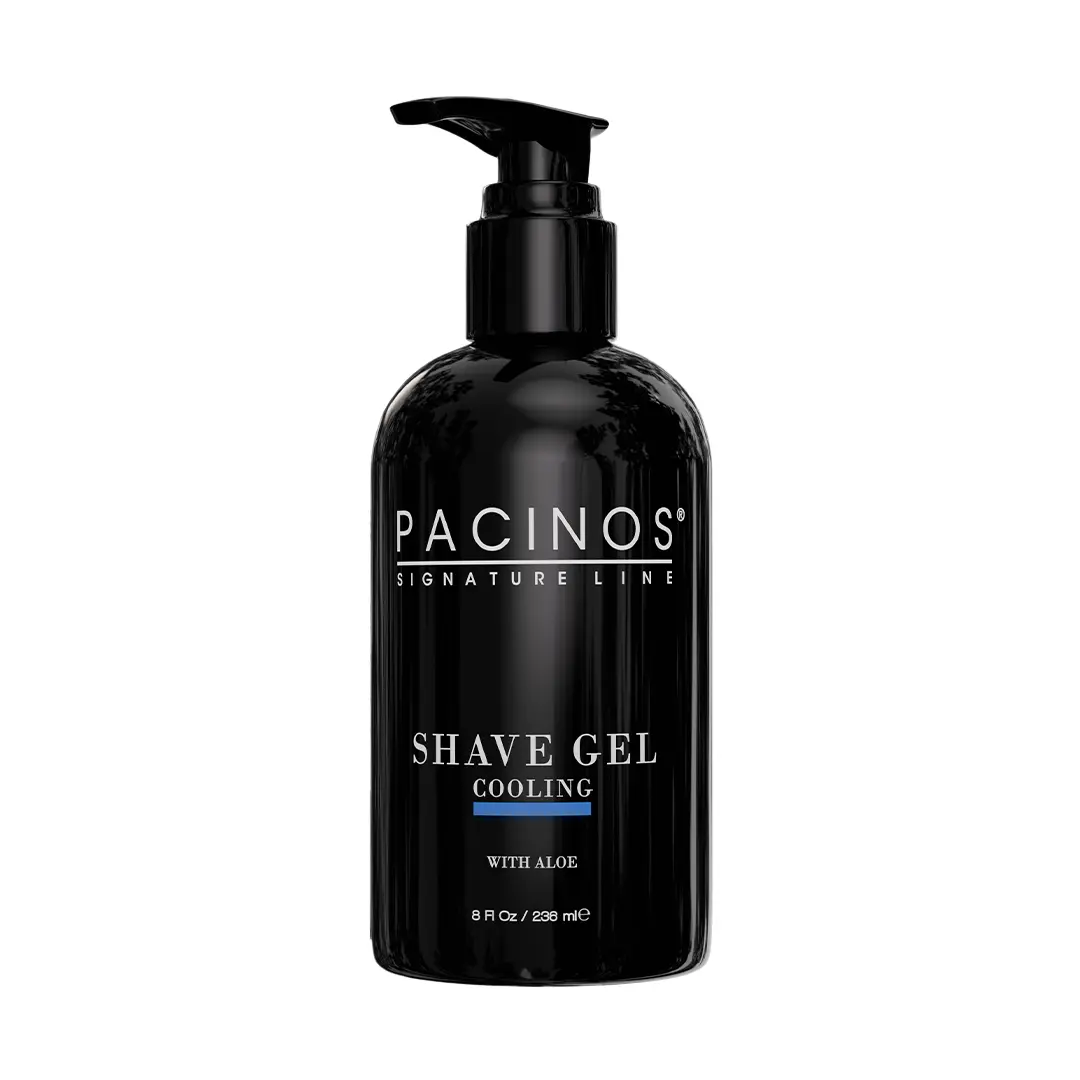 Pacinos Signature Line Shave Gel (8oz) with Aloe - Men's Cool Water Shaving Foam & Aftershave for Cooling, Smooth Cleansing, Goatees, Irritation Relief, Skin Conditioning, Moisturized Skin, Body Care, Razor, Mint