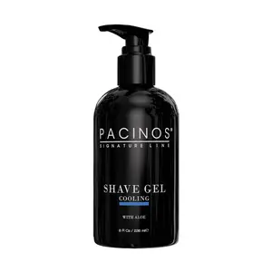 Pacinos Signature Line Shave Gel 8oz with Aloe for Cooling and Smooth Cleansing, great comfort aftershave