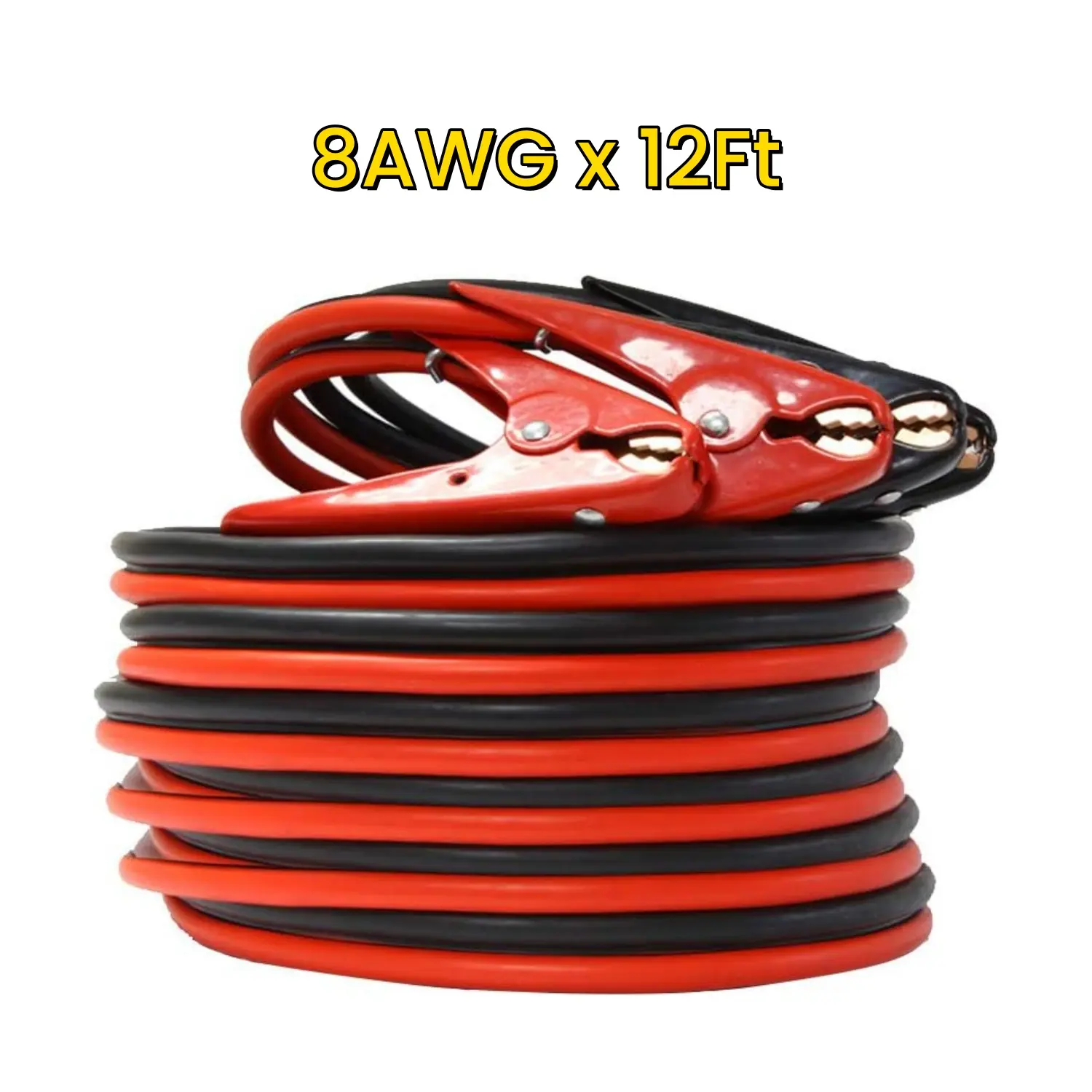 Nw 3Lbs Auto Heavy Duty Jumper Cables 8 Gauge 12 Ft with Carry Bag Booster Cables for Cars Battery Jump Start Automotive Truck Tangle Free & Durable Clamps Conductivity