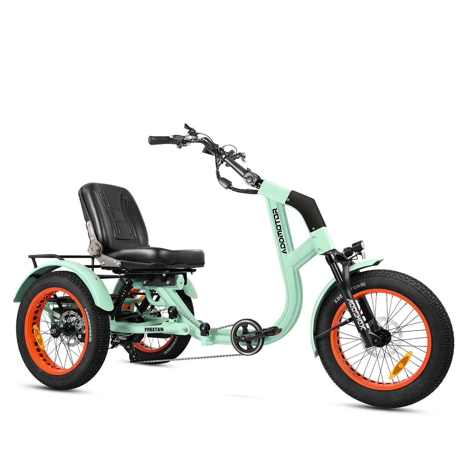 ADDMOTOR Freetan M-368X Adult Electric Tricycle, Full-Suspension Semi-Recumbent 750W 48V 20AH Battery Fat Tires E-Trike with 85Mi Range, 380Lbs Capacity, Wider Seat, Differential, Parking Brake