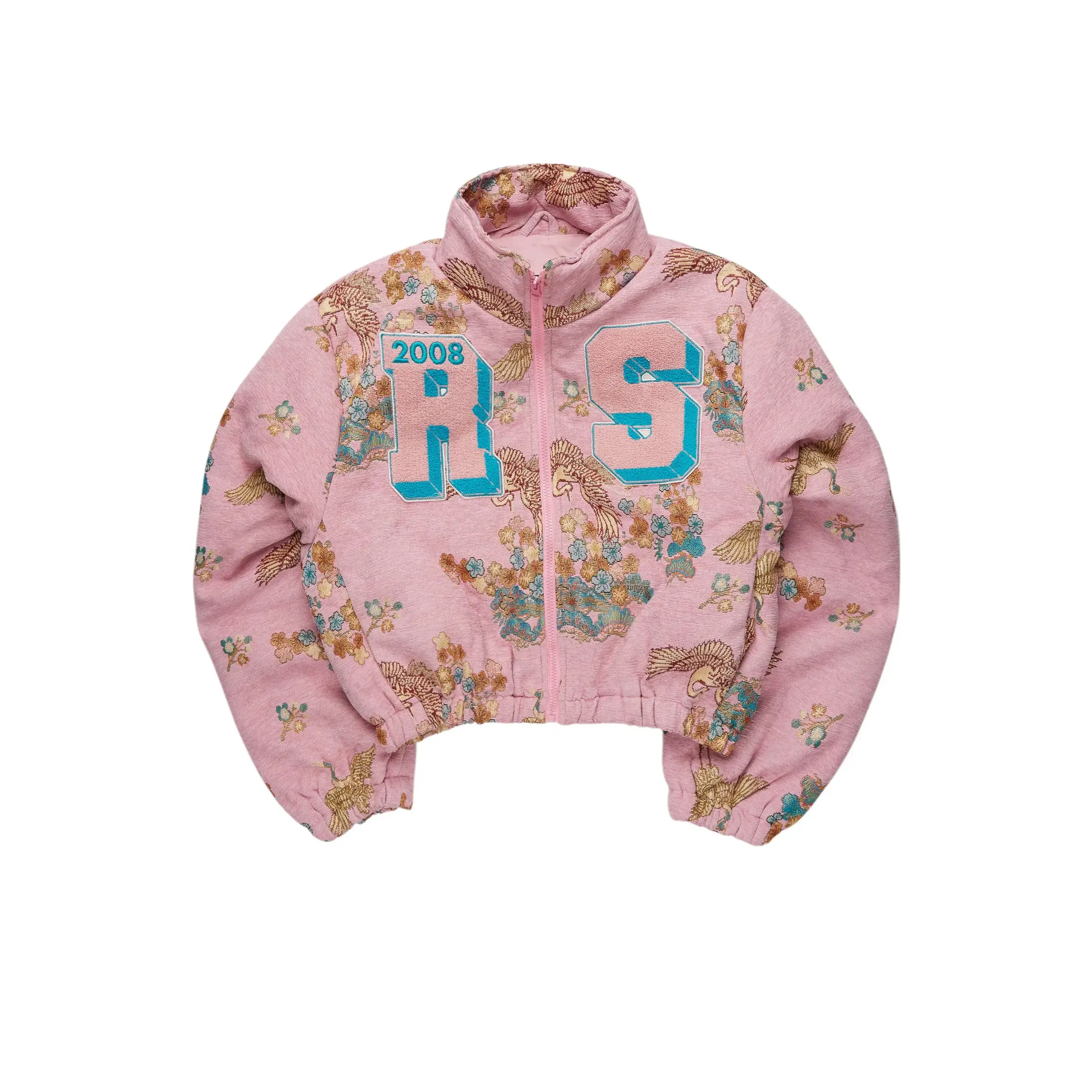 Vatasha Pink Tapestry Puffer Jacket