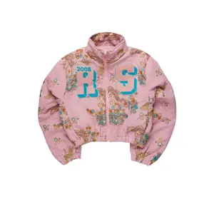Vatasha Pink Tapestry Puffer Jacket