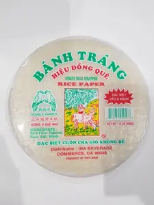 Banh Trang Hieu Dong Que Spring Roll Wrapper Rice Paper Double Parrot BUFFALO 8 1/2", 14 Oz. Vietnamese Foods and Snacks