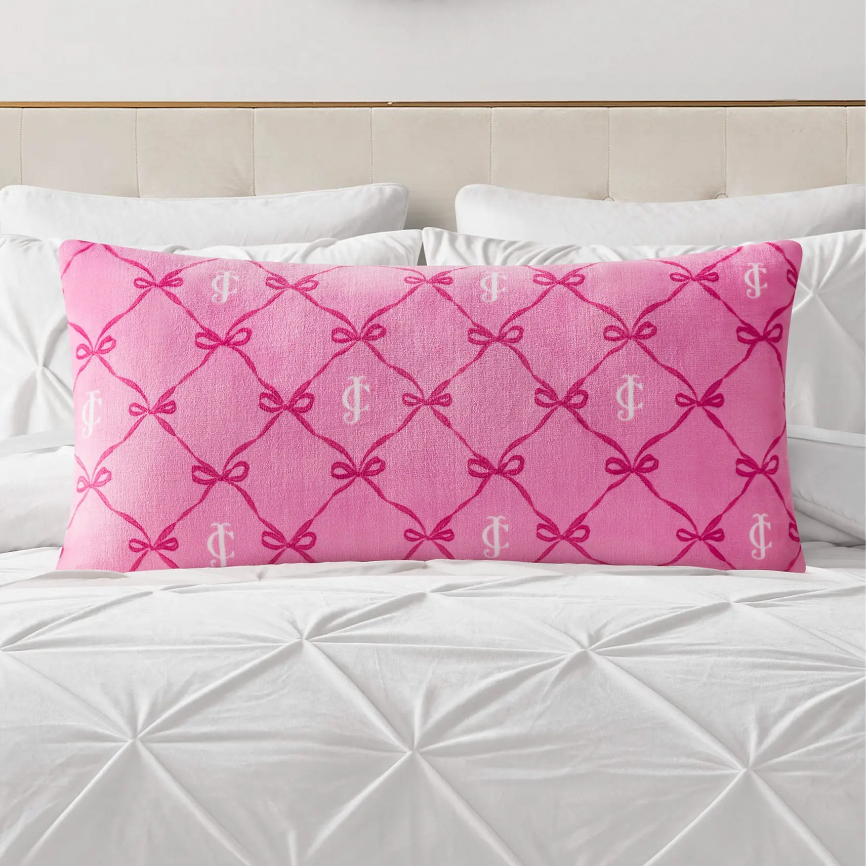 Juicy Couture Lattice Print Plush Body Pillow