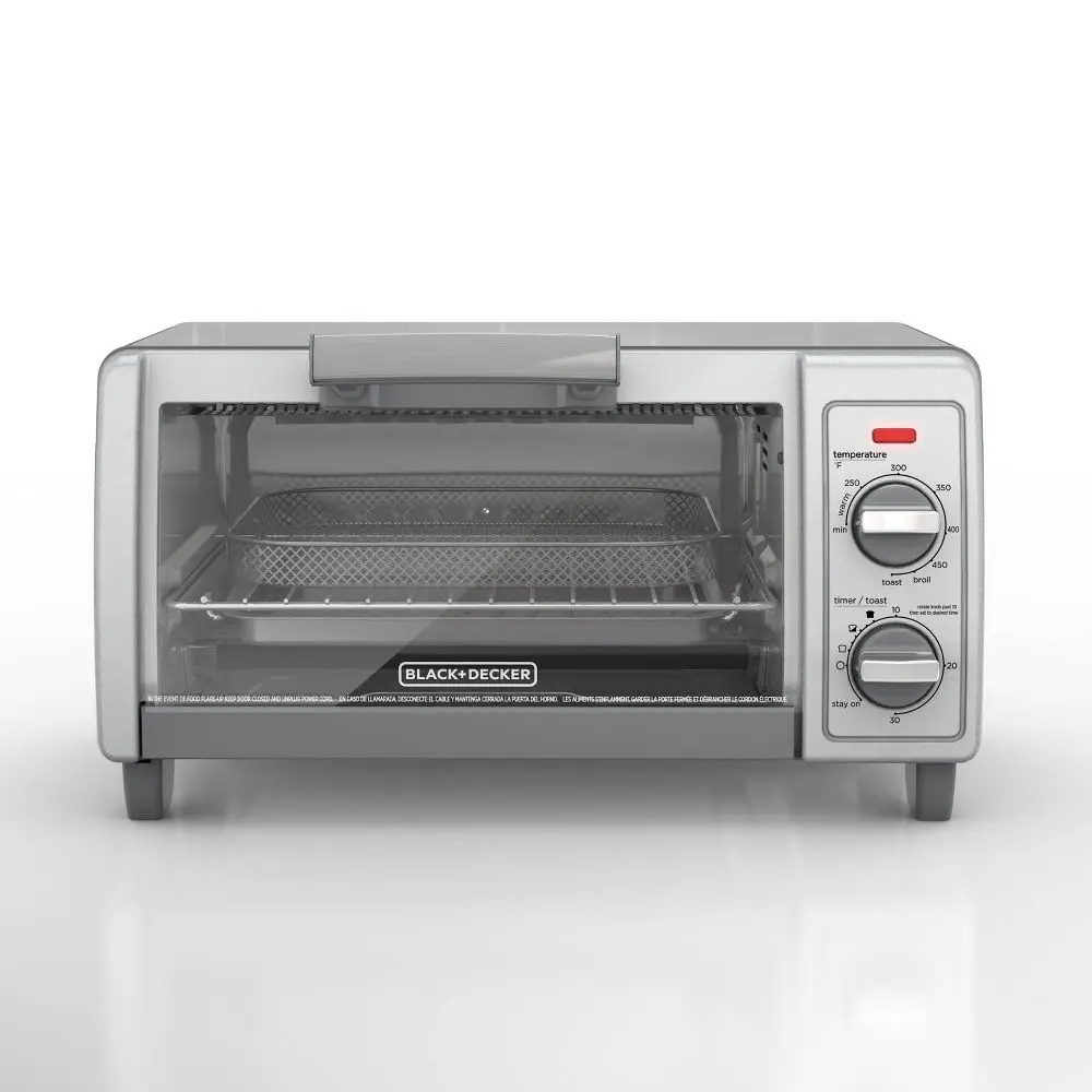 BLACK+DECKER 4 Slice Toaster Oven - TO1701SG: Countertop Small Dishwasher-Safe Parts