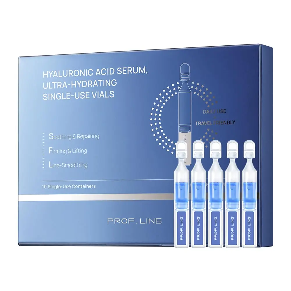PROF.LING Hyaluronic Acid Serum with Copper Peptides - Hydrating Anti-Aging Brightening Formula for Dewy Glowing Skin, Soothing Redness Relief for Sensitive Skin, Dewy Skin
