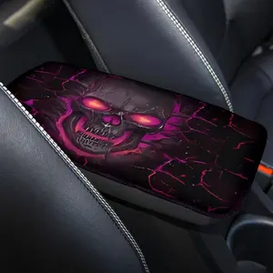 Skull Design Car Armrest Pad, Stylish Console Cover for Sedans, Vans, Suvs & Trucks, Comfort & Protection, Universal Fit, Universal Car Accessories