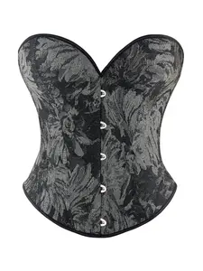 Women's Vintage Oil Painting Floral Pattern Front-Closure Corset Top, Fashionable Lace Up Backless Strapless Shapewear Corset for Daily Wear, Tummy Control Shaper for All Seasons