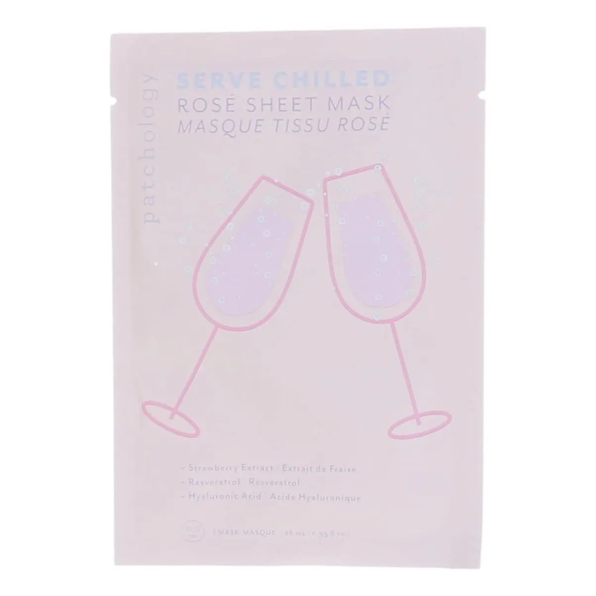 Patchology Chilled Edition Rose Sheet Mask - Strawberry, Hyaluronic Acid, Hydrating Face Skincare Treatment (1 Count)