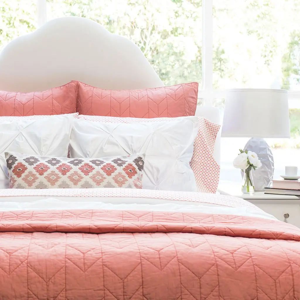 Coral Chevron Quilt