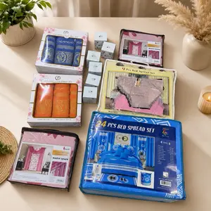 1 bedspread 9-Piece Bedspread Set  1 ) 24 piece bedspread  6 towell 6 france 2 curtains  And gifts