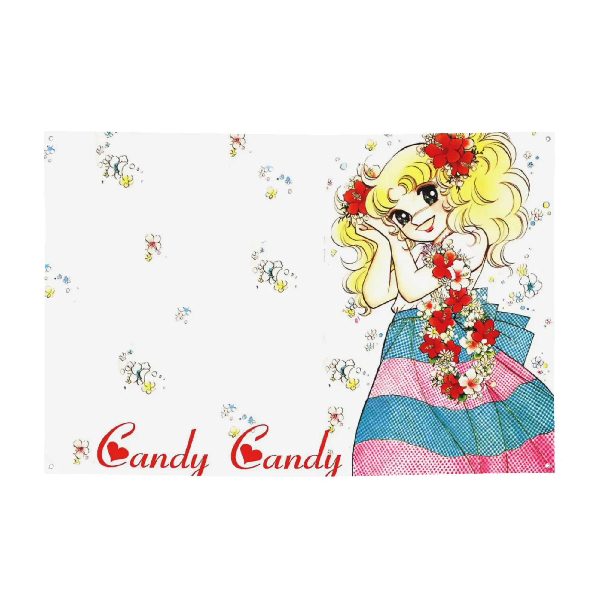 Candy Candy Anime Character Background Banners - Lightweight, Colorful, Durable Polyester 2D Flat Geometric Decoration, Ideal for Christmas, Birthday Party Use, Multi-Functional Photo Prop