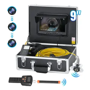 VEVOR Sewer Camera with 512Hz Locator,  98 ft/30 m, 9" Drain Inspection Camera with Self-Leveling, 36X Zoom, Plumbing Camera with Lights-12 LED, 32GB Card, IP68 Waterproof Snake Camera for Duct Pipe