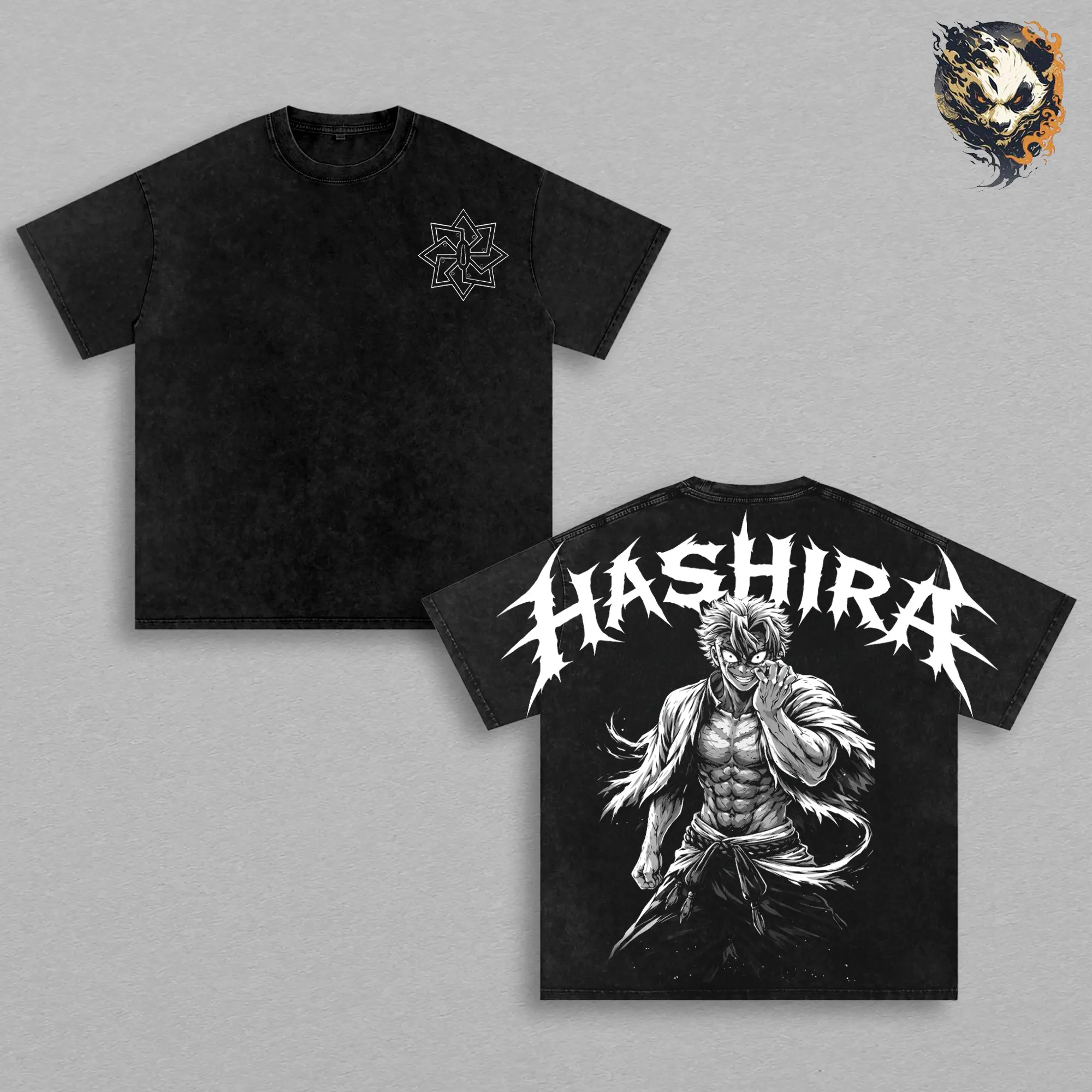 Sanemi Shinazugawa Washed Tee – Demon Slayer Anime T-Shirt, Wind Hashira Furious Warrior Hot Blooded Demon Slayer Corps Elite Swordsman Trauma Driven Strength Vintage Streetwear