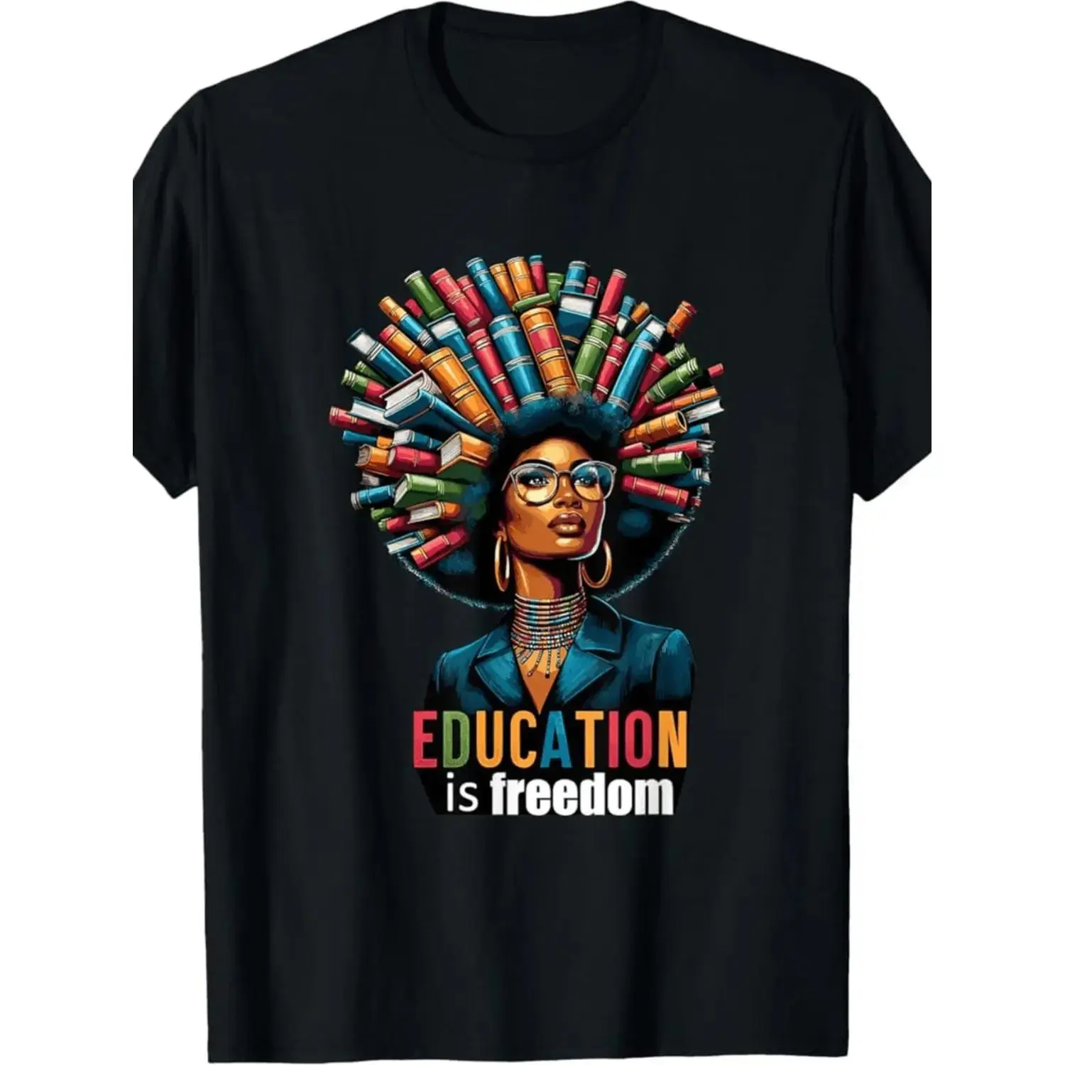 Summer t Shirts 100 made in usa 180g cotton education black history month t shirt afro books graphic casual short sleeve round neck washable for casual attire cultural pride clothing graphic tee black -1