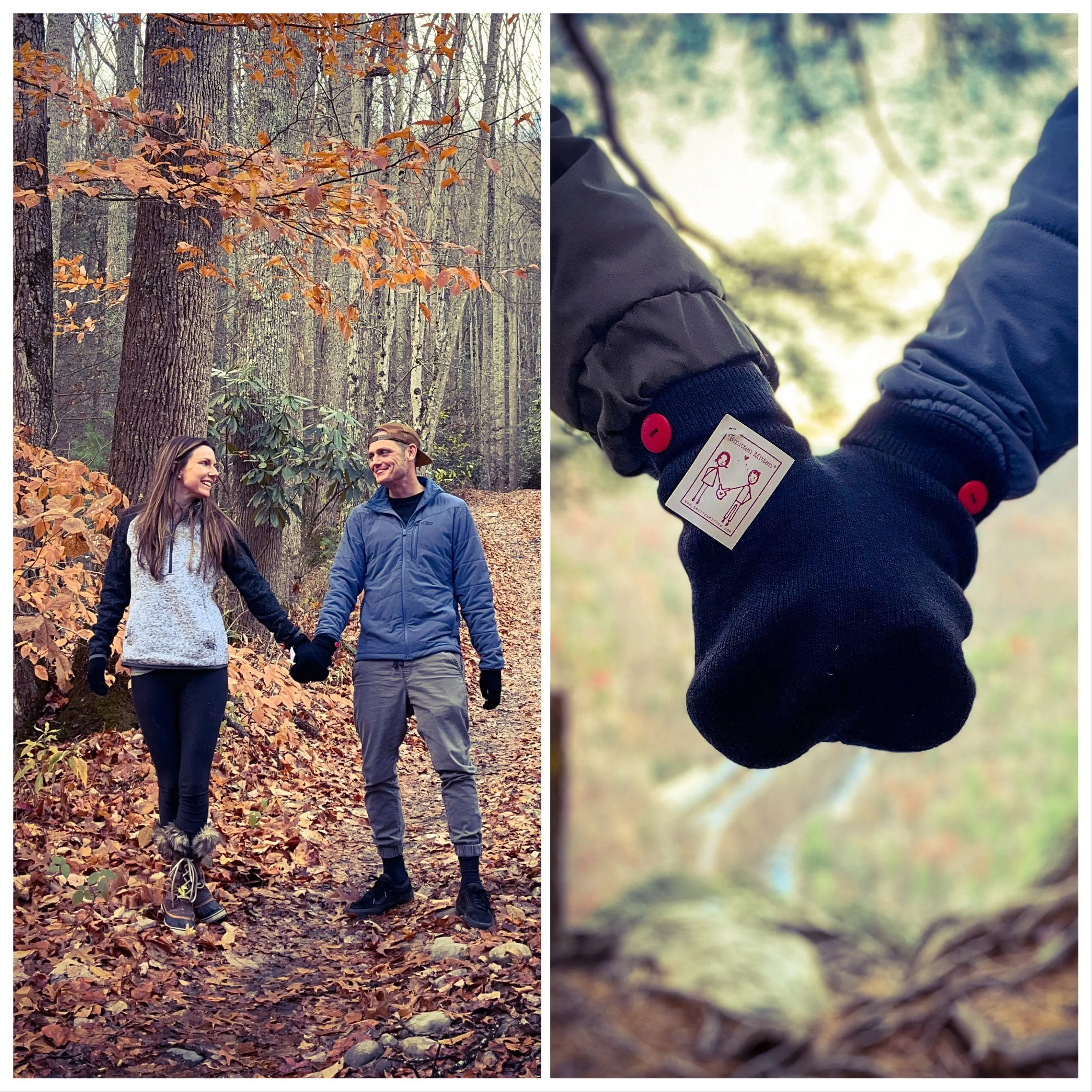 Valentine Smitten Mitten Couples Glove Set; A Romantic and Unique Gift for Couples who love holding hands on Walks! One Size Fits All!
