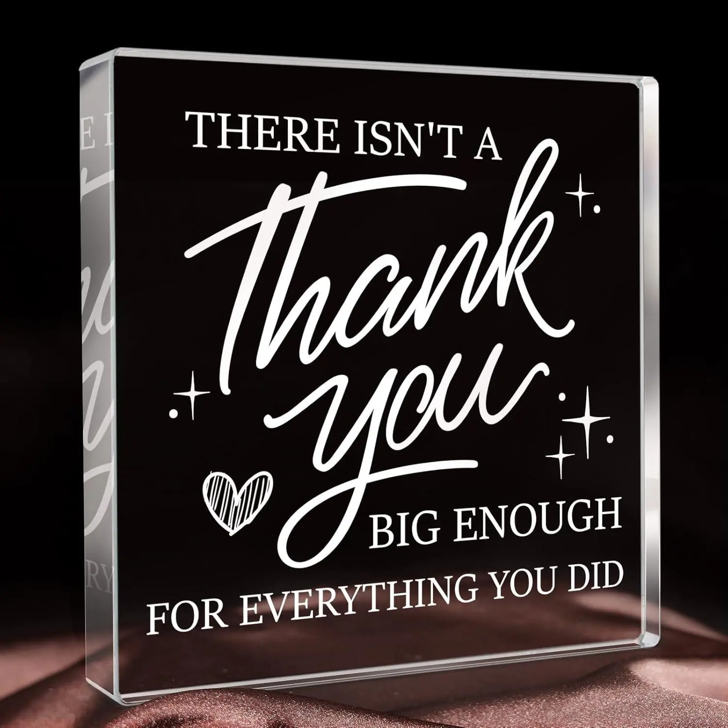 Square Acrylic Desk Decor Plaque with Heart, Thank You Gift for Leader Colleague Principal Coworker Daycare Nurse Boss, Office Home Decor, Home Decor Products, Signs, Decorative Plaque Sign, Acrylic Signage Plaque, Acrylic Desktop Plaque