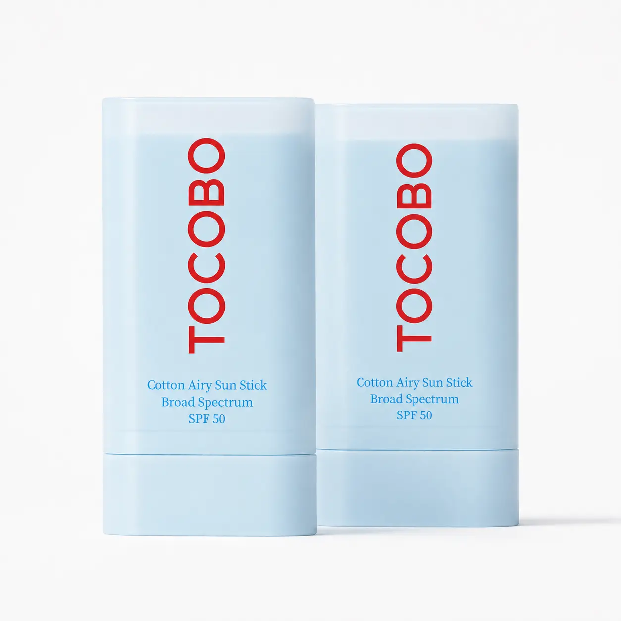 TOCOBO Cotton Airy Sun Stick 2Pack- SPF 50 Broad Spectrum Korean Matte Sunscreen Stick for Face - Travel Size Sebum Control Sunblock -Vegan, Lightweight, Non-Sticky 0.67 oz