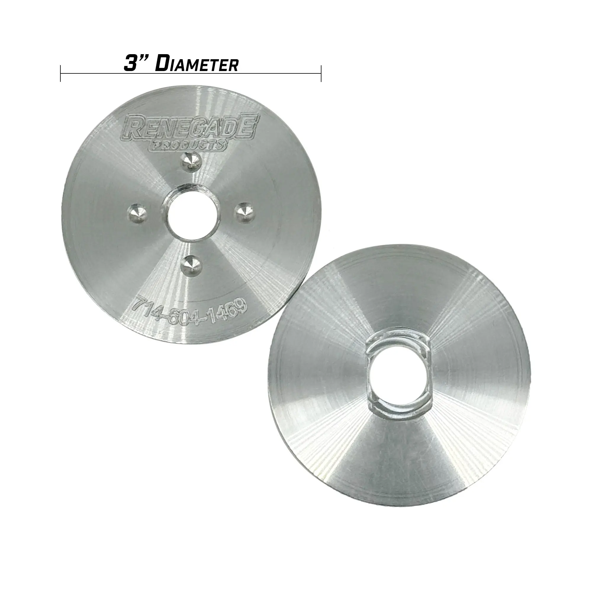 Renegade Products 3" Mini Safety Flanges for 6" Mini Airway Buffing Wheels – 5/8"-11 Thread, Billet Aluminum Renegade Products 3" Mini Safety Flanges for 6" Mini Airway Buffing Wheels – 5/8"-11 Thread, Billet Aluminum