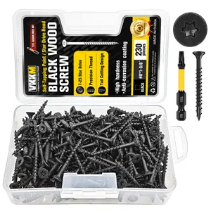 230PCS Black Screws #8x1-5/8'' Anti-Rust Fasteners Free T25 Bit Shed Mailbox Garden Bed And Outdoor Lighting DIY
