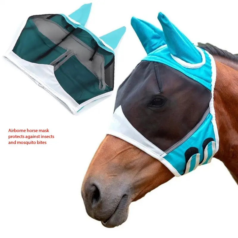 1pc breathable, Single Piece Design, Airborne Airflow horse mask, mosquito bite and insect prevention horse head cover, Horse Protection, made of elastic material, suitable for hor, Horse Supplies, Accessories, Equine