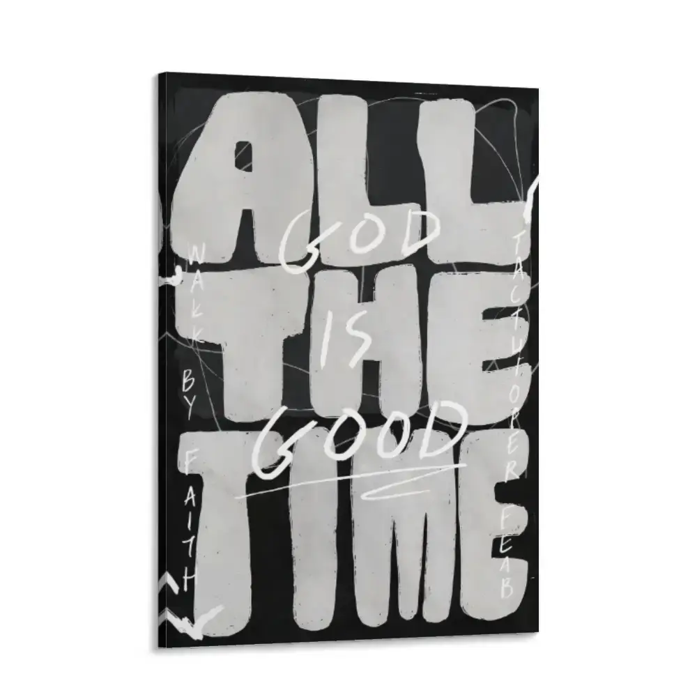 God is Good All The Time Christian Canvas Wall Art - Modern Faith Over Fear Minimalist Picture for Home Church and Office Decor,summerwins