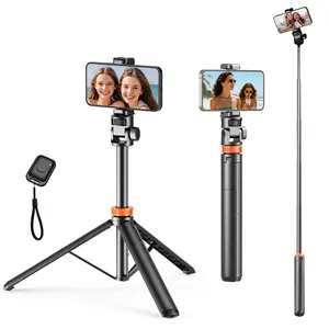 61" Portable Phone Tripod Stand & Selfie Stick Combo with Wireless Remote – Enhanced Stability for Travel, Vlogging, Compatible with iPhone 16/15/14/13 & Android Smartphones