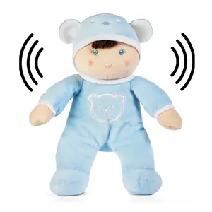 My First Baby Boy Doll in Soft Blue Plush with Rattle