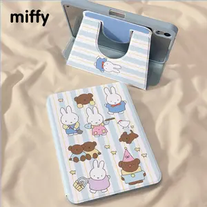 Kawaii Miffy Air5/6 Ipad Air Ipad Pro Lightweight Case Tablet Stand Rotates Christmas Gift