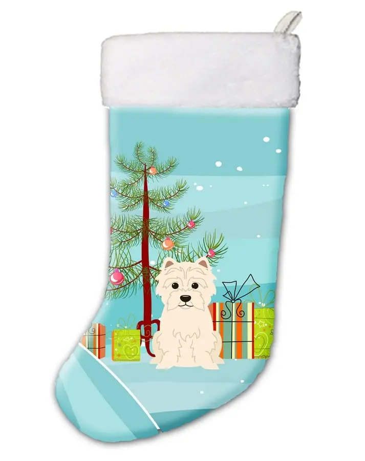 Artistic Westie Decorative Christmas Stocking - Hanging Tab, Lightweight, Machine Washable, 18in H x 0.25in W x 11in L, All Seasons Festive Home Decor
