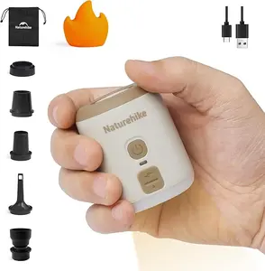 Naturehike Ultralight Mini Air Pump with Camping Light, Portable, 1600mAh Battery, Type-C Rechargeable for Air Mattresses & Inflatable Toys Outdoorfun Hiking Essentials