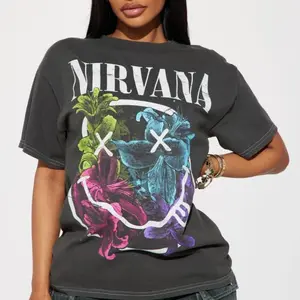 Nirvana Rainbow Floral Smiley Nirvana Preppy 90’s Utero Nirvana Tour Album Unisex Hot Pink Vintage Rock Band Oversized Merch Shirt Sweater Blue Smiley Graphic Tee Face Crewneck Sweatshirt Hoodie Classic T-shirt Clothing Casual Comfort