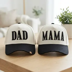 2PCS MAMA DAD Couples Baseball Hats,  Adjustable Unisex Dad Cap Set, Mother's Day Father's Day Gift for Parents, Trendy Matching Letter Hats