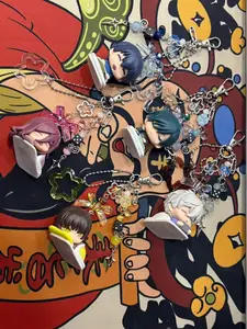 Blue Characters Beaded Keychains, Unique Design Accessory, Perfect Gift Idea, Durable & Stylish, Ideal for Everyday Use