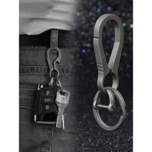 High-End Titanium Keychain Luxury Men Car Key Chain Key Ring Ultra Lightweight EDC Carabiner Holder The Best Gift For Men