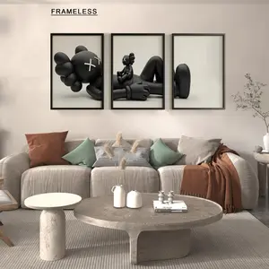 3pcs Modern Street Art Wall Decor, Fashionable Minimalist Graffiti, Ideal for Bedroom and Living Room, Printed Materials