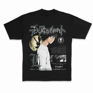 L Lawliet Retro Bootleg Streetwear Tee, Vintage Death Note Anime T-Shirt, Urban Menswear Gothic Greatest Detective Graphic Top, Kira Investigation Inspired Apparel, Unisex Premium Heavyweight Shirt