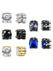 Magnetic Earrings, Stainless Steel Non-piercing Earrings for Men & Women, Basic Fashion Jewelry for Party, Daily Clothing Decor, Trendy All-match & Exquisite Jewelry for Gift, Modern, For Muslim