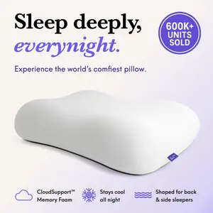 Cushion Lab Deep Sleep Pillow, Patented Ergonomic Contour Memory Foam for Side & Back Sleepers – Cervical Orthopedic Neck & Shoulder Pain Relief, Reduces Tossing & Turning, Cooling Cover, CertiPUR-US
