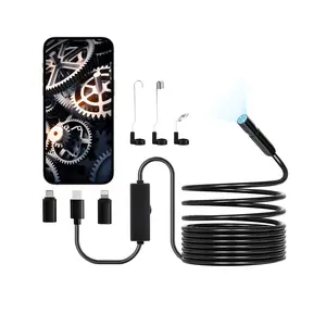 fathersdaygift  VEVOR Endoscope Camera with Light, 1920P HD Borescope for Android IOS, 8 LED Lights Inspection Camera with 16.4FT Semi-Rigid Cable, 2X Zoom, IP67 Waterproof Snake Scope Camera for Auto, Plumbing