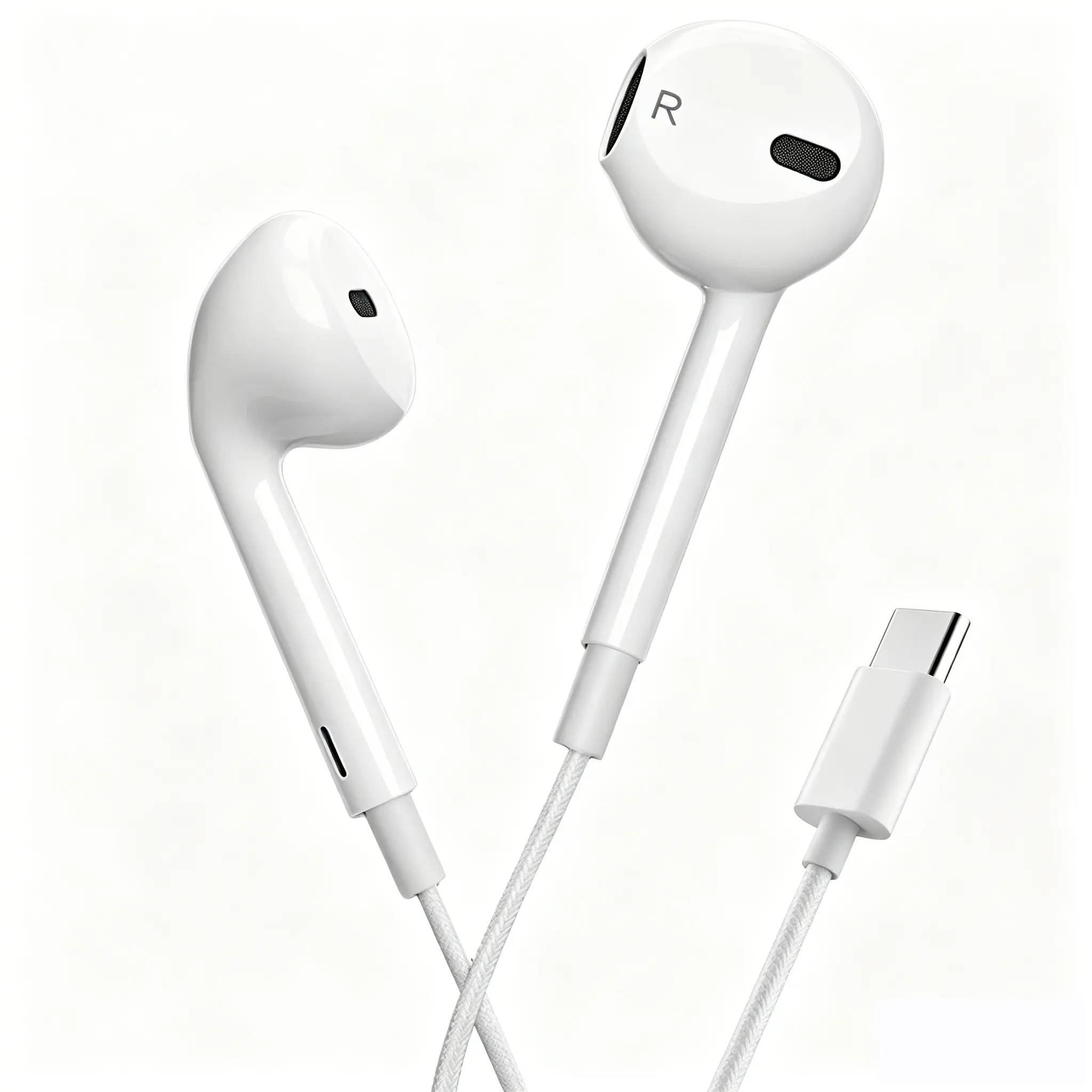 Type-C Wired Semi-In-Ear Earbuds, HiFi Stereo Sound Wired Earphones with Microphone & Volume Control, Portable Design Earphones for Samsung Plus & iPhone 16/15 Pro Devices, Audio, Light Weight Earbuds