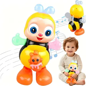 La Abejita Musical Light-Up Bee Toy, Interactive Dancing Walking Bee with Moving Eyes, Kids Educational Spanish Learning Gift