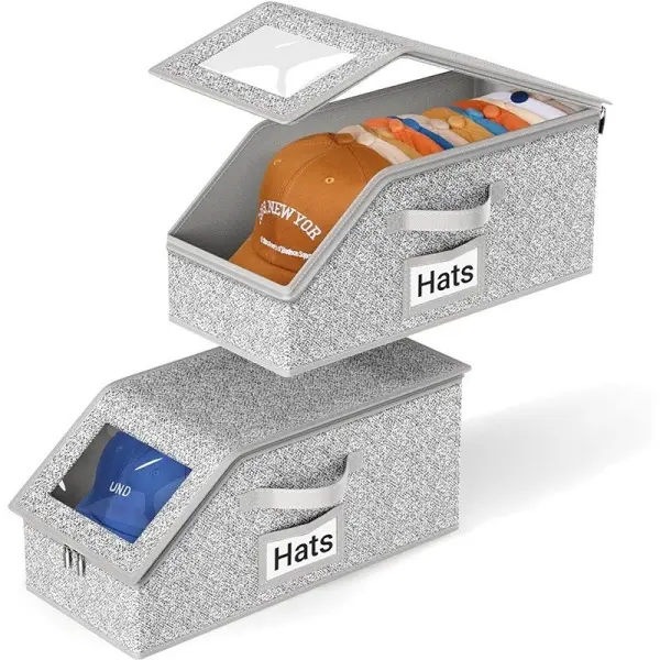 Stackable Hat Storage Box for Baseball Caps, Holds Up to 24 Hats, Durable Cardboard Organizer for Closet, Classic Style Cap Holder for Men, Summer Closet Organization Essential, TikTok Mid-Year Sale Deals, Clothes Storage Box, Dustproof