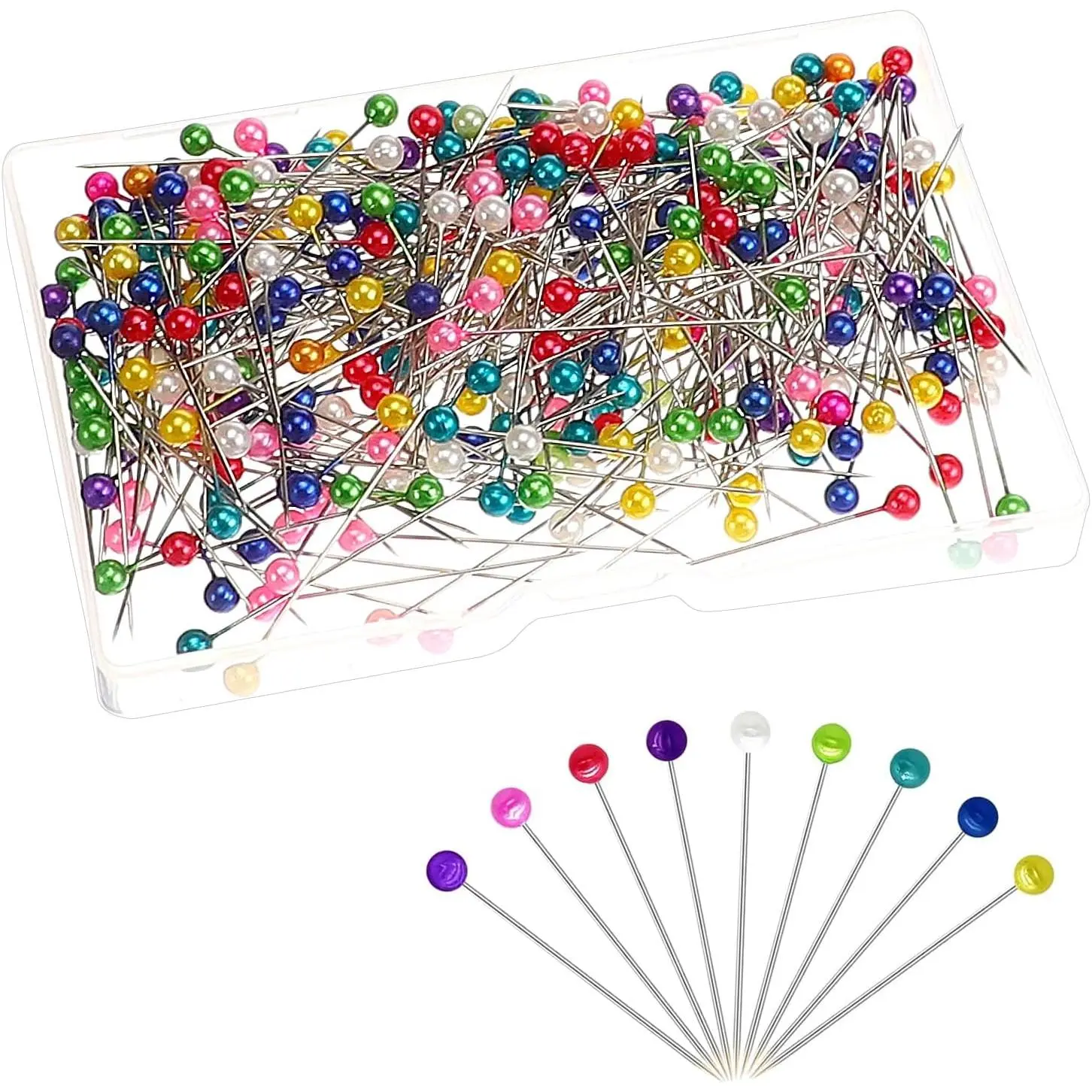 Sewing Pins Quilting Pins for Fabric Corsage with Heads Bouquet Straight Pin for Dressmaker  DIY Decoration Project 300 count