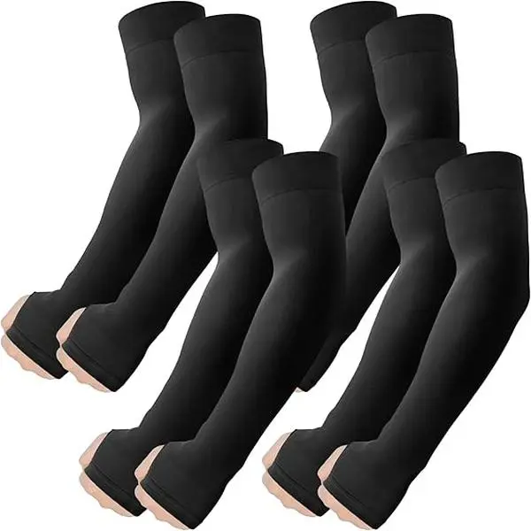 ROXUN Arm Sleeves with Thumb Hole, Cooling UV Sun Protection Compression Tattoo Cover Up for Men/Women